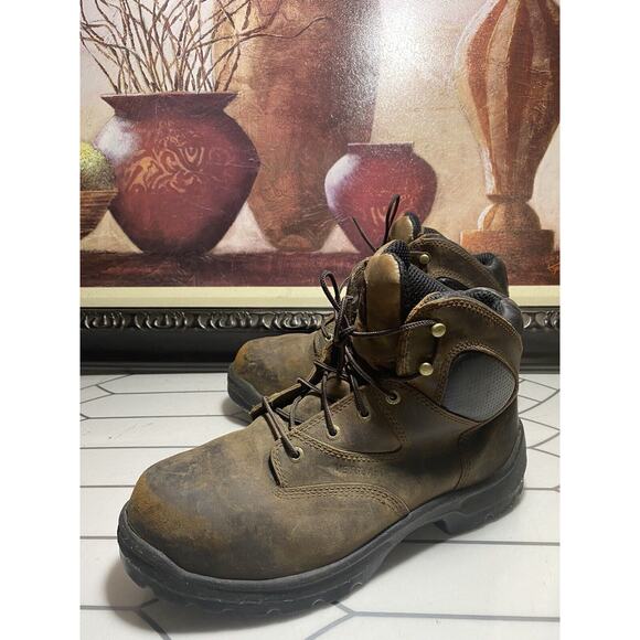 Red Wing Shoes Men\'s US 10 D Dark Brown Steel Toe Work Boots 4421 Metguard